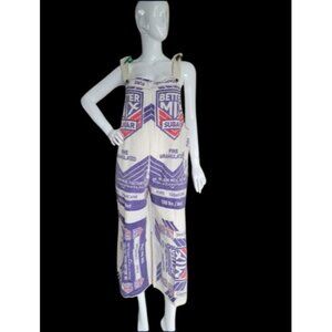Flour Sack Sugar Overalls Coveralls W/ Straps Garden Hippie Cottage Core Boho